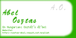 abel osztas business card